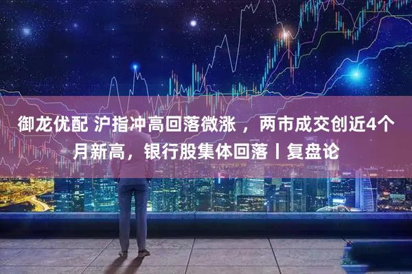 御龙优配 沪指冲高回落微涨 ，两市成交创近4个月新高，银行股集体回落丨复盘论