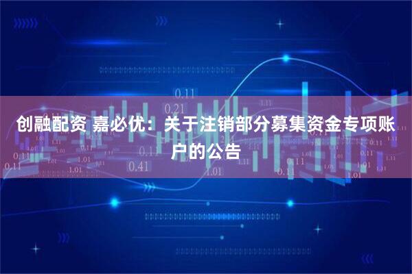 创融配资 嘉必优：关于注销部分募集资金专项账户的公告