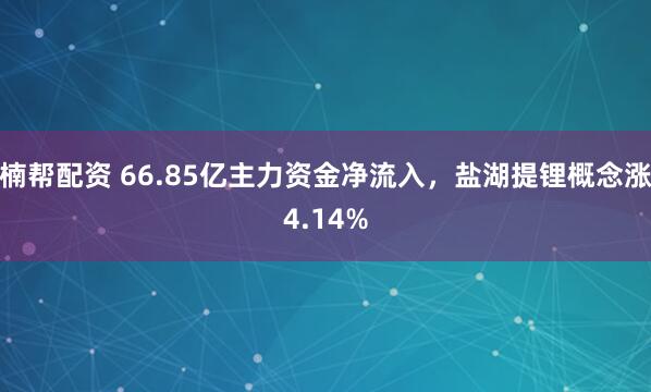楠帮配资 66.85亿主力资金净流入，盐湖提锂概念涨4.14%
